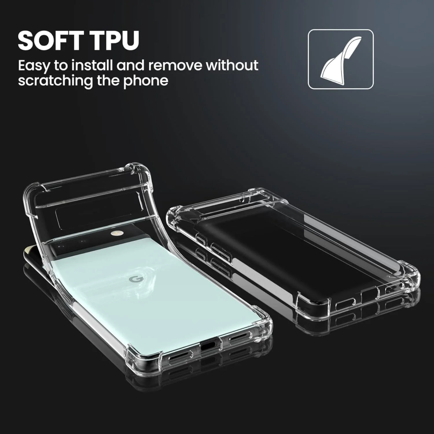 کاور ژله ای شفاف یوستیا مناسب برای گوشی گوگل پیکسل 6، محافظ چهار گوشه