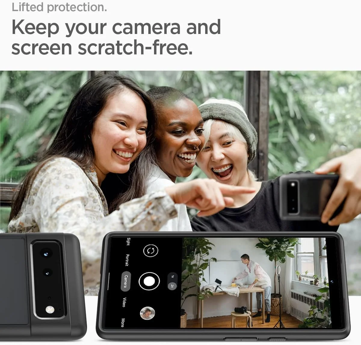 کاور محافظ گوشی گوگل پیکسل 6 مدل Ultra Hybrid از Spigen - مشکی مات