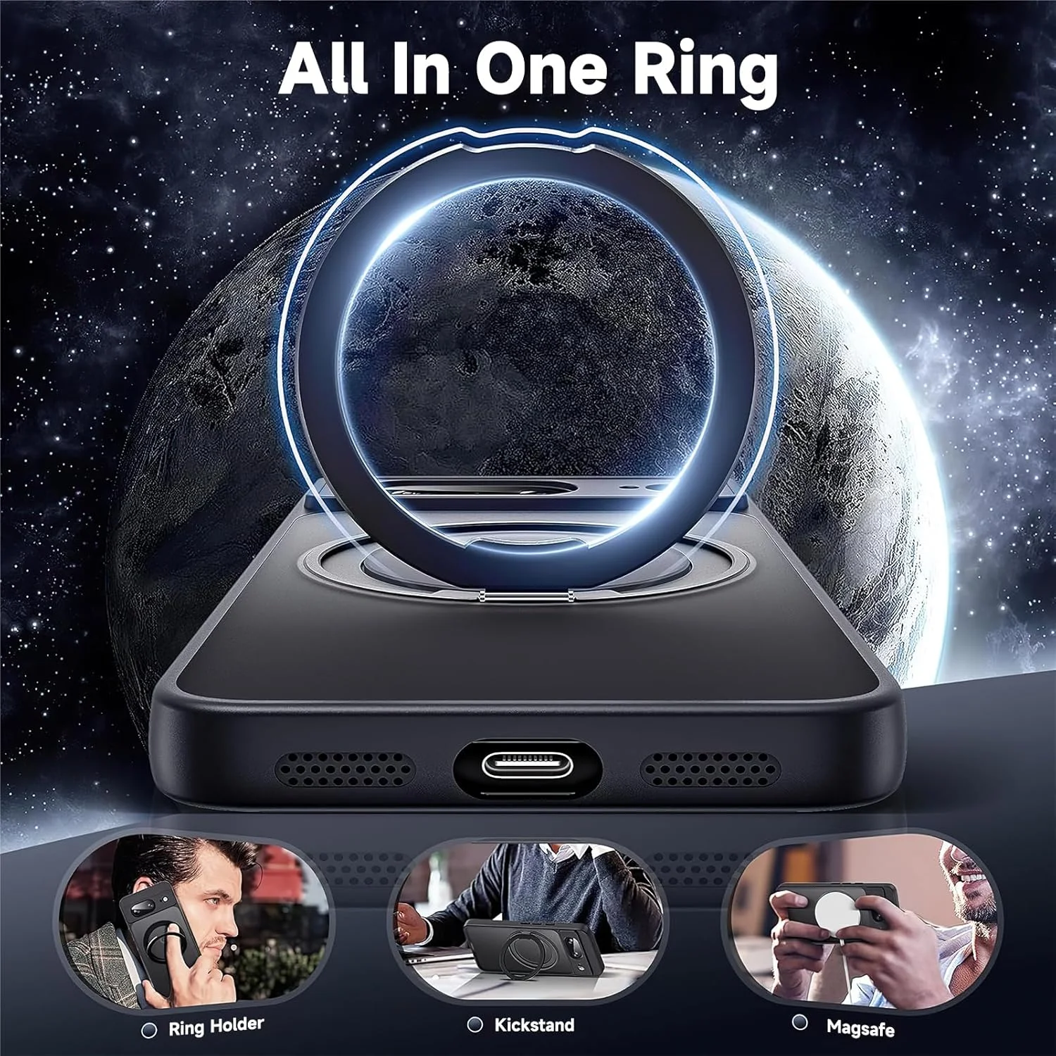 قاب گوشی گوگل پیکسل 8، با پایه حلقه مغناطیسی چرخان 360 درجه، سازگار با Magsafe، ضد ضربه مغناطیسی، برای قاب گوشی پیکسل 8 (2023) 6.2 اینچ (مشکی) قاب گوشی گوگل پیکسل 8، با پایه حلقه مغناطیسی چرخان 360 درجه، سازگار با Magsafe، ضد ضربه مغناطیسی، برای قاب گوشی پیکسل 8 (2023) 6.2 اینچ (مشکی)