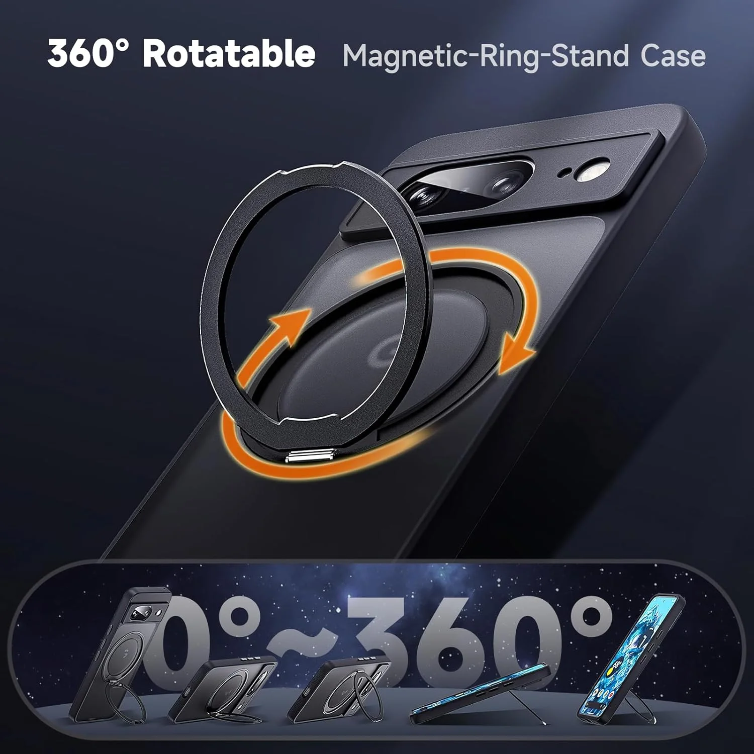 قاب گوشی گوگل پیکسل 8، با پایه حلقه مغناطیسی چرخان 360 درجه، سازگار با Magsafe، ضد ضربه مغناطیسی، برای قاب گوشی پیکسل 8 (2023) 6.2 اینچ (مشکی) قاب گوشی گوگل پیکسل 8، با پایه حلقه مغناطیسی چرخان 360 درجه، سازگار با Magsafe، ضد ضربه مغناطیسی، برای قاب گوشی پیکسل 8 (2023) 6.2 اینچ (مشکی)