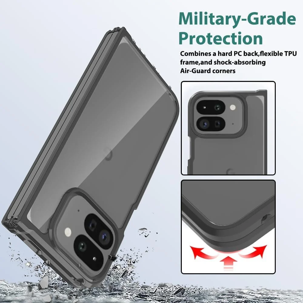 قاب گوشی برای گوگل پیکسل 9 پرو فولد، پنل پشتی شفاف ممتاز + پوشش سپر TPU، ضد خش، کاور برای گوگل پیکسل 9 پرو فولد، مشکی قاب گوشی برای گوگل پیکسل 9 پرو فولد، پنل پشتی شفاف ممتاز + پوشش سپر TPU، ضد خش، کاور برای گوگل پیکسل 9 پرو فولد، مشکی