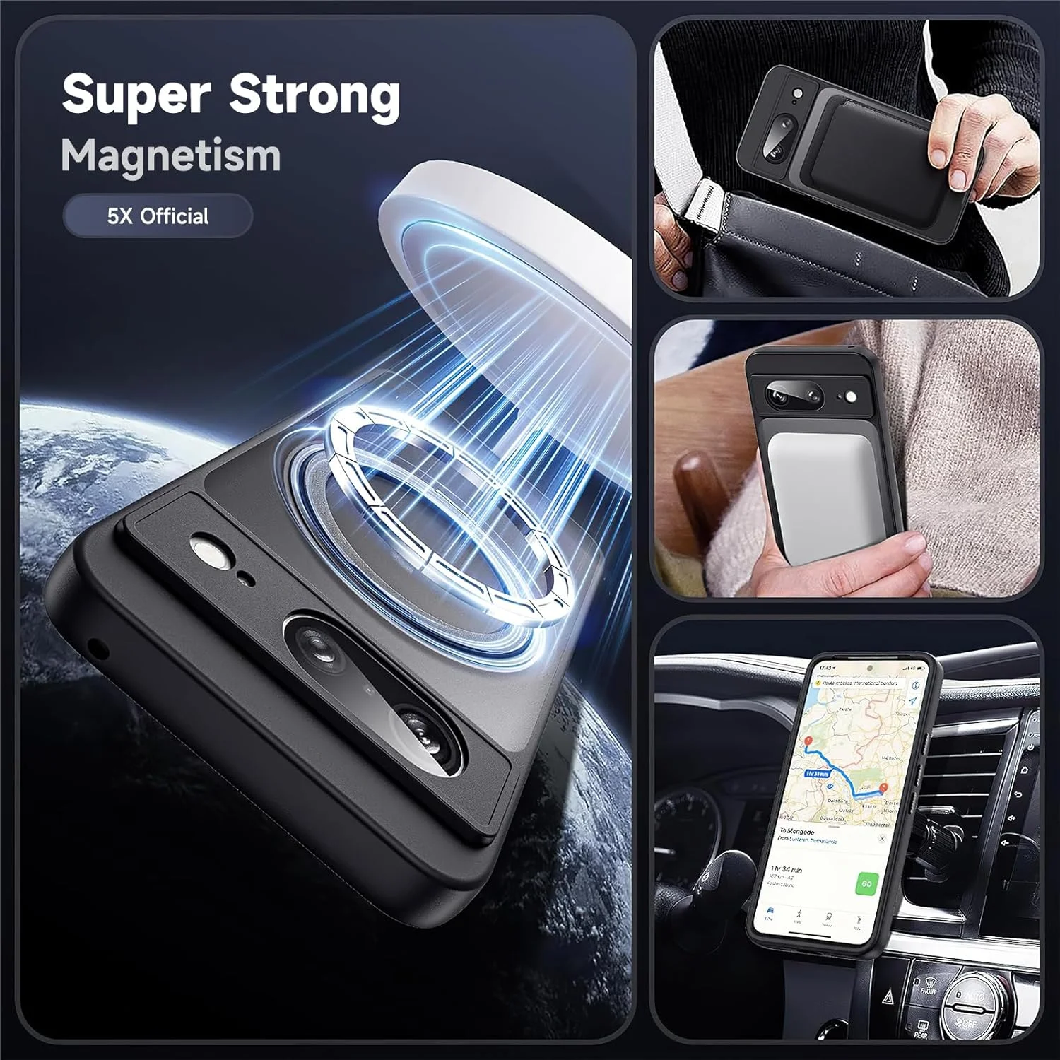 قاب گوشی گوگل پیکسل 8، با پایه حلقه مغناطیسی چرخان 360 درجه، سازگار با Magsafe، ضد ضربه مغناطیسی، برای قاب گوشی پیکسل 8 (2023) 6.2 اینچ (مشکی) قاب گوشی گوگل پیکسل 8، با پایه حلقه مغناطیسی چرخان 360 درجه، سازگار با Magsafe، ضد ضربه مغناطیسی، برای قاب گوشی پیکسل 8 (2023) 6.2 اینچ (مشکی)