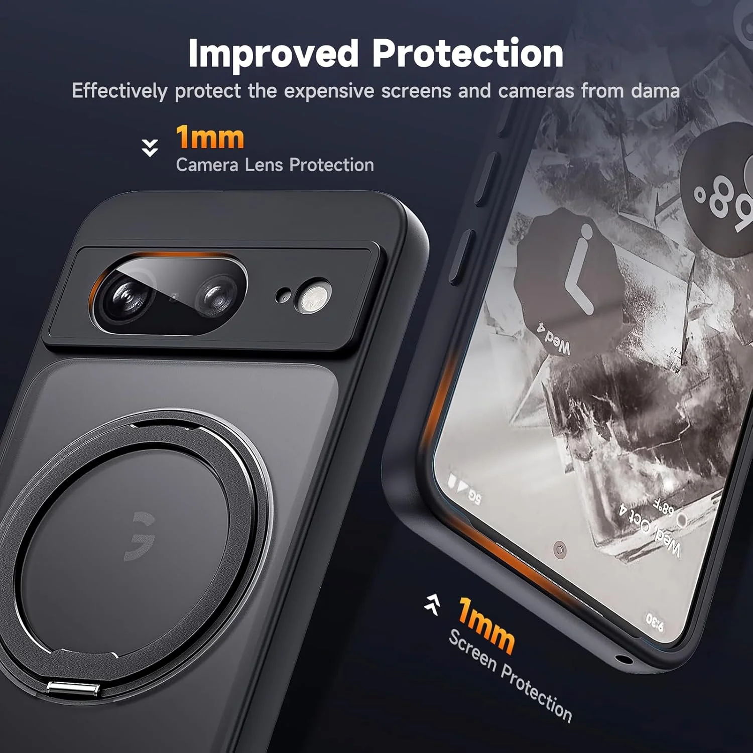 قاب گوشی گوگل پیکسل 8، با پایه حلقه مغناطیسی چرخان 360 درجه، سازگار با Magsafe، ضد ضربه مغناطیسی، برای قاب گوشی پیکسل 8 (2023) 6.2 اینچ (مشکی) قاب گوشی گوگل پیکسل 8، با پایه حلقه مغناطیسی چرخان 360 درجه، سازگار با Magsafe، ضد ضربه مغناطیسی، برای قاب گوشی پیکسل 8 (2023) 6.2 اینچ (مشکی)