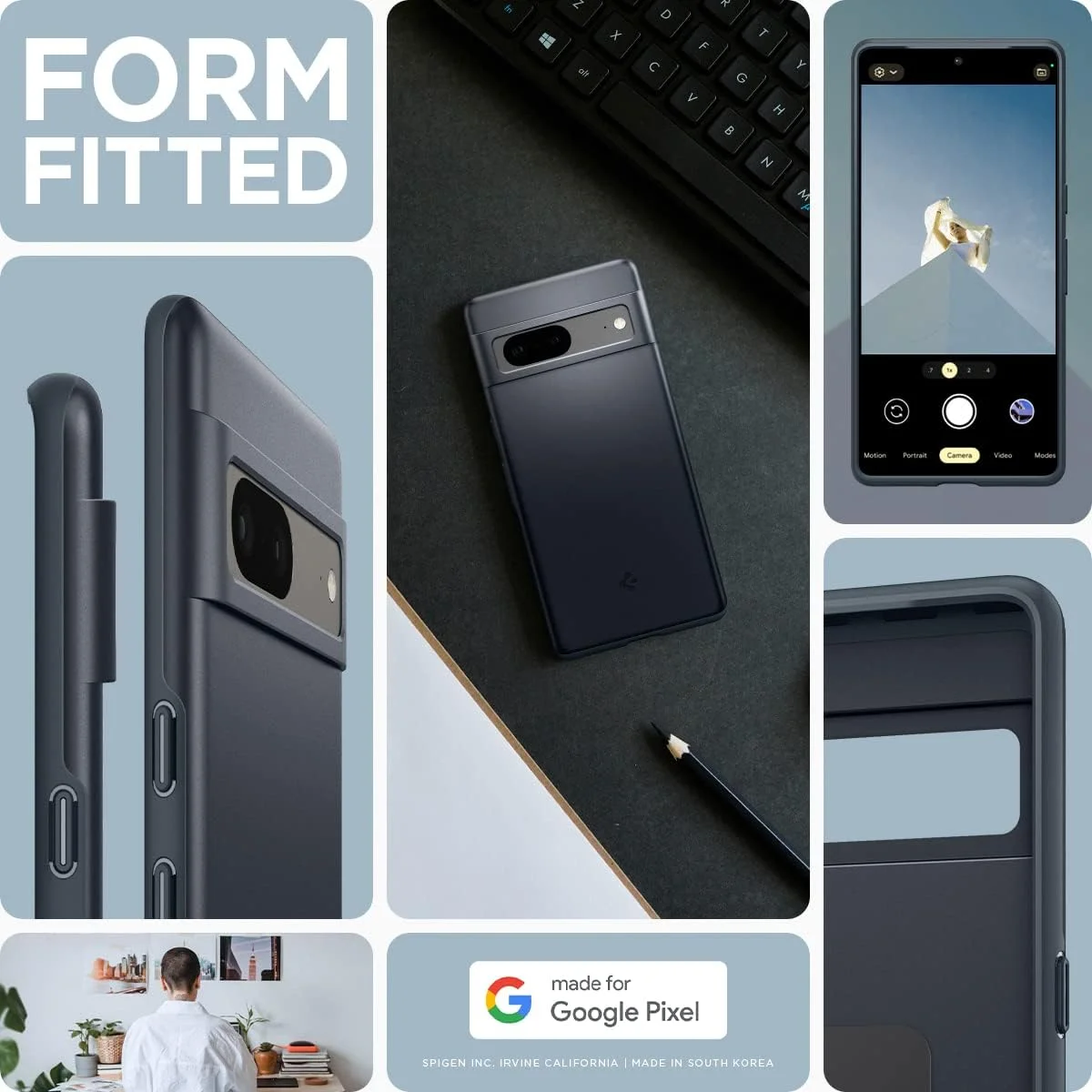 کاور محافظ باریک Spigen Thin Fit مناسب برای گوشی Google Pixel 7 - رنگ Metal Slate کاور محافظ باریک Spigen Thin Fit مناسب برای گوشی Google Pixel 7 - رنگ Metal Slate