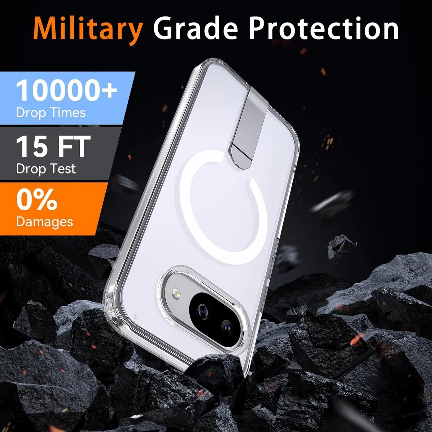 قاب محافظ مغناطیسی گوشی گوگل پیکسل 10 پرو به همراه استند (سازگار با MagSafe) با طراحی باریک، مات و ضد ضربه به همراه پایه نامرئی، شفاف قاب محافظ مغناطیسی گوشی گوگل پیکسل 10 پرو به همراه استند (سازگار با MagSafe) با طراحی باریک، مات و ضد ضربه به همراه پایه نامرئی، شفاف