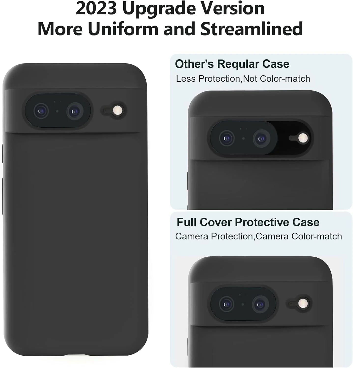 قاب محافظ سیلیکونی مایع ارتقا یافته AWH سازگار با گوگل پیکسل 8، پوشش داخلی میکروفیبر نرم، قاب محافظ باریک و مقاوم در برابر ضربه برای گوگل پیکسل 8 (6.2 اینچ) - مشکی قاب محافظ سیلیکونی مایع ارتقا یافته AWH سازگار با گوگل پیکسل 8، پوشش داخلی میکروفیبر نرم، قاب محافظ باریک و مقاوم در برابر ضربه برای گوگل پیکسل 8 (6.2 اینچ) - مشکی