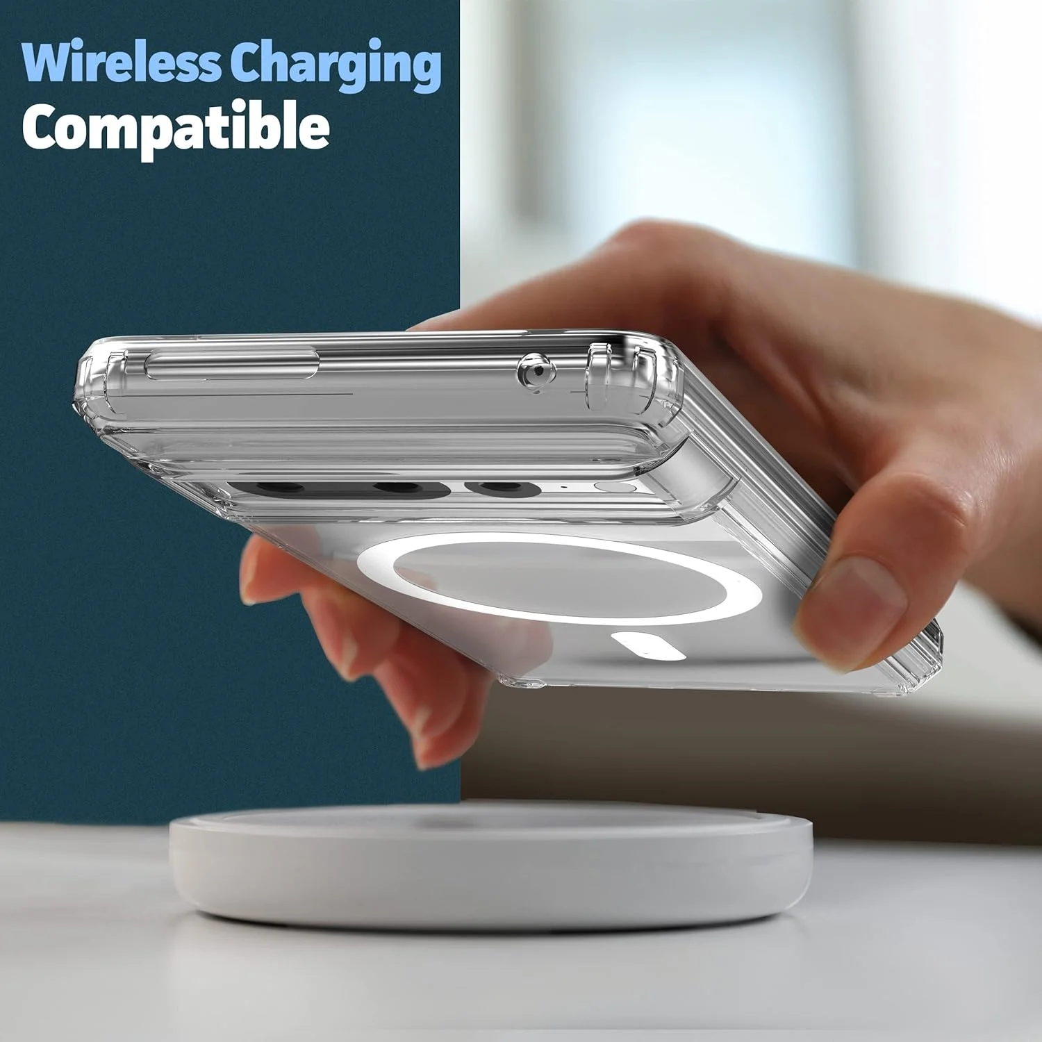 قاب محافظ آهنربایی طراحی شده برای گوگل پیکسل 7 پرو - سازگار با شارژ و لوازم جانبی MagSafe (شفاف) قاب محافظ آهنربایی طراحی شده برای گوگل پیکسل 7 پرو - سازگار با شارژ و لوازم جانبی MagSafe (شفاف)