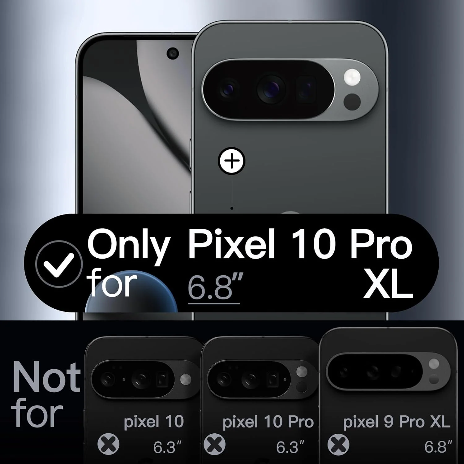 کاور محافظ باریک JETech مناسب برای گوگل پیکسل 10 پرو XL 2025، کاور محافظ نازک TPU با روکش مات، ضد ضربه (آبسیدین)