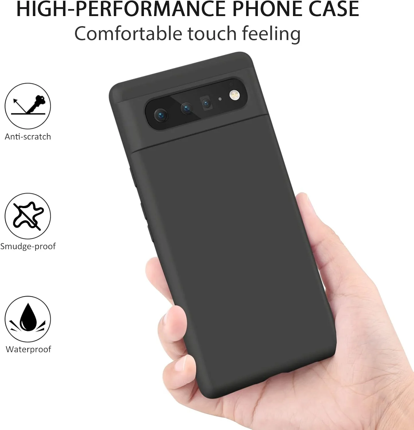 قاب سیلیکونی گوشی موبایل سازگار با گوگل پیکسل 6، قاب محافظ نرم گوشی هوشمند برای زنان و مردان، پوشش بادوام ضد خش و ضد ضربه مشکی قاب سیلیکونی گوشی موبایل سازگار با گوگل پیکسل 6، قاب محافظ نرم گوشی هوشمند برای زنان و مردان، پوشش بادوام ضد خش و ضد ضربه مشکی