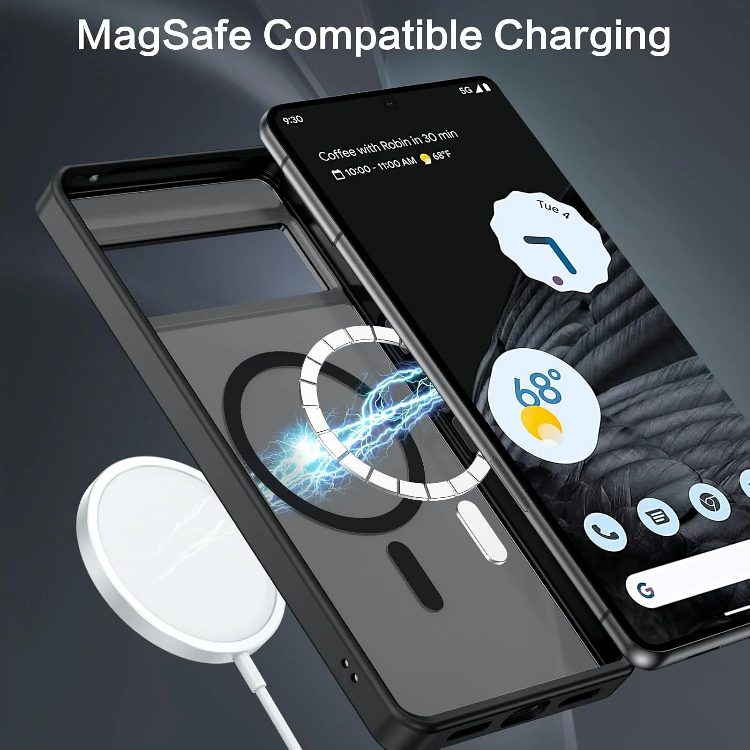 قاب محافظ گوشی گوگل پیکسل 7 پرو BENTOBEN [سازگار با Magsafe] ، قاب مغناطیسی مات و نیمه شفاف پیکسل 7 پرو، باریک و مقاوم در برابر ضربه، مناسب برای خانم ها و آقایان، قاب محافظ گوشی برای گوگل پیکسل 7 پرو 6.7 اینچی 2022، مشکی