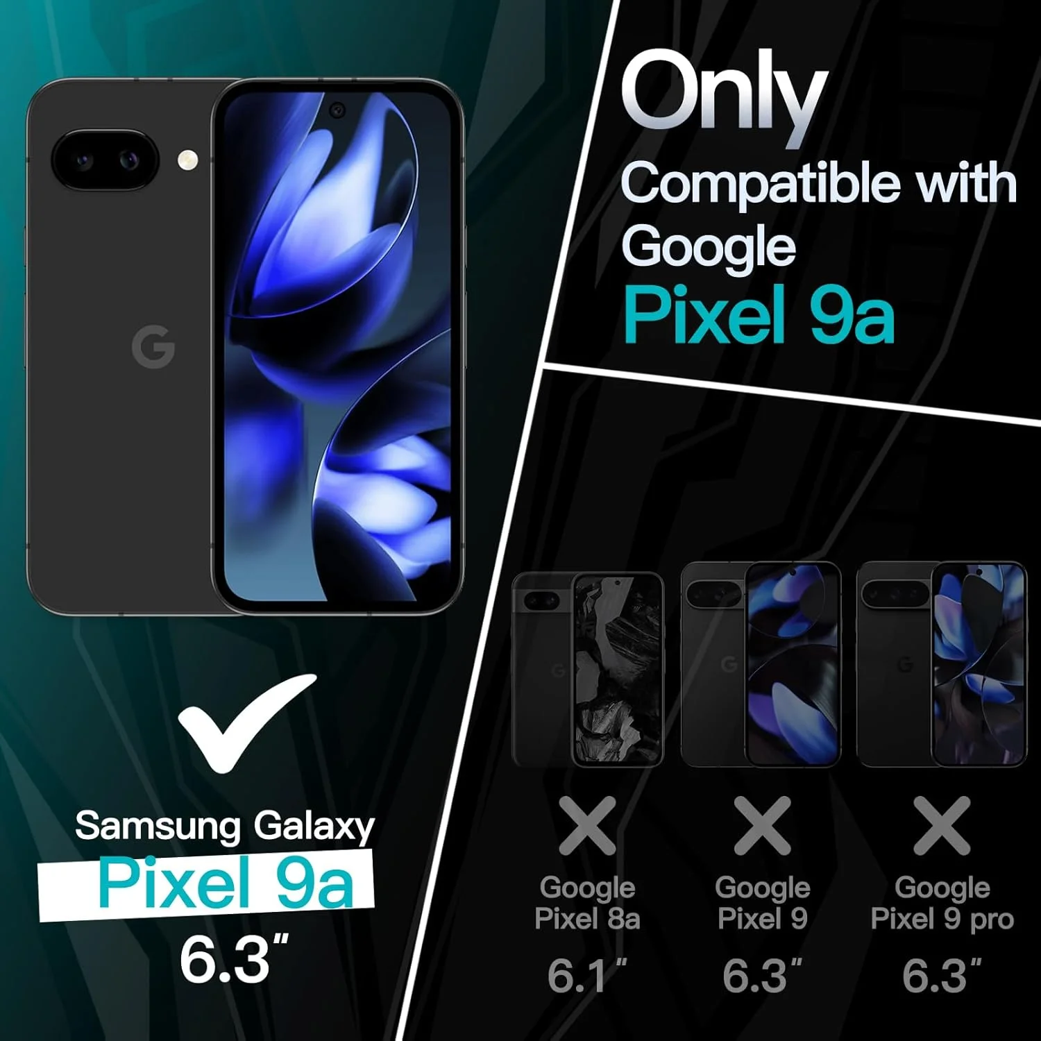 کاور محافظ باریک JETech مناسب برای گوشی گوگل پیکسل 9a با صفحه نمایش 6.3 اینچی (مدل 2025)، کاور محافظ نازک TPU با پوشش مات، ضد ضربه (مشکی)