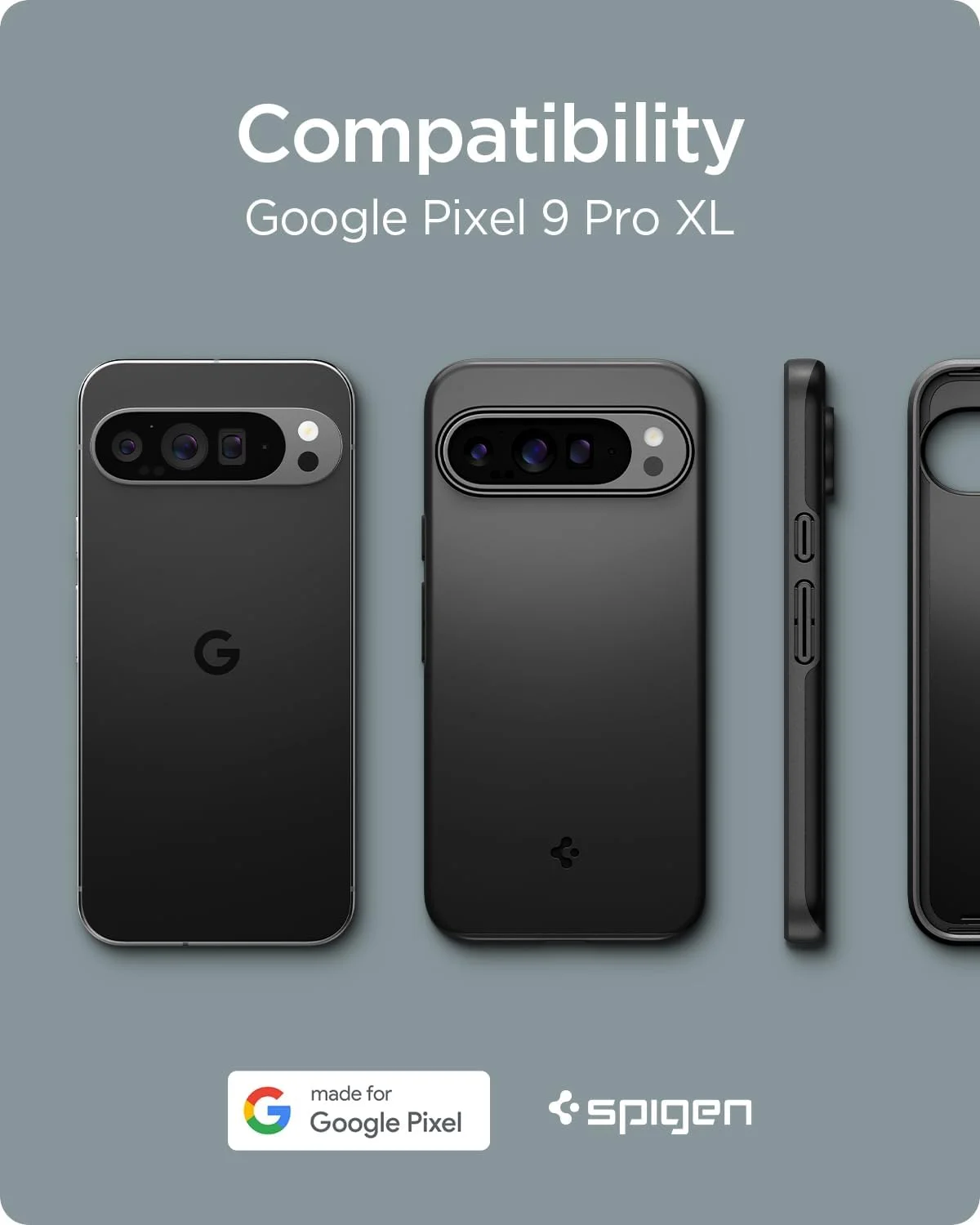 کاور محافظ باریک Spigen Thin Fit طراحی شده برای گوشی Google Pixel 9 Pro XL - مشکی