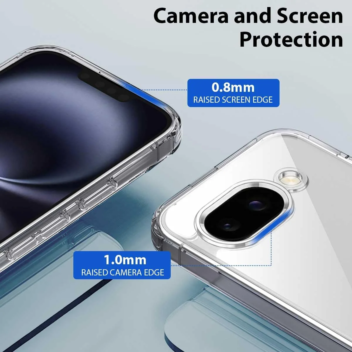 کاور محافظ کریستالی شفاف T Tersely برای گوگل پیکسل 9a، ضد زردی، پشتی سخت، باریک، ضد ضربه، ضد خش، مناسب برای شارژ بی سیم