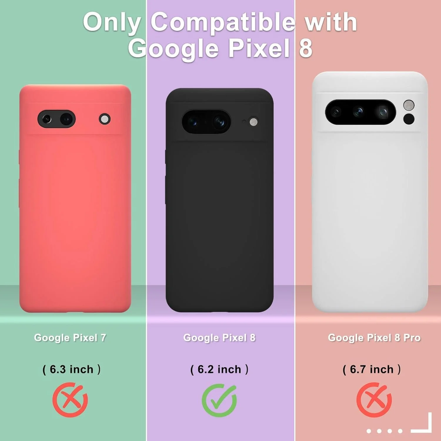 قاب سیلیکونی گوشی گوگل پیکسل 8 به همراه 2 محافظ صفحه نمایش - پوشش نرم ضد خش با آستر میکروفایبر - پوشش کامل ضد ضربه، باریک و سازگار با شارژ بی سیم (مشکی) قاب سیلیکونی گوشی گوگل پیکسل 8 به همراه 2 محافظ صفحه نمایش - پوشش نرم ضد خش با آستر میکروفایبر - پوشش کامل ضد ضربه، باریک و سازگار با شارژ بی سیم (مشکی)