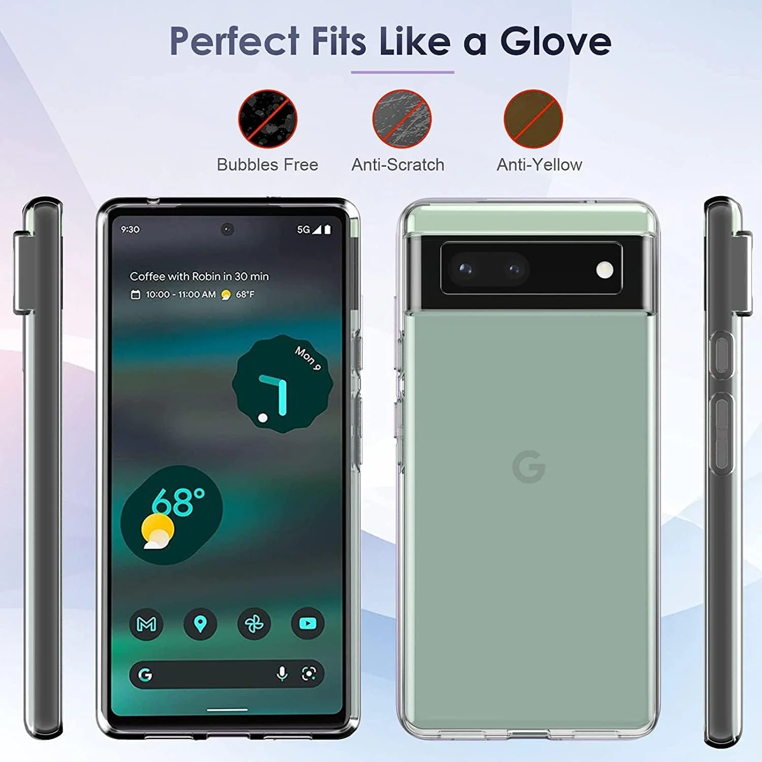 کاور محافظ گوشی برای گوگل پیکسل 6A 5G، کاور پشتی شفاف محافظ برای پیکسل 6A 6.1 اینچ 2022 (پیکسل 6A) (شفاف)