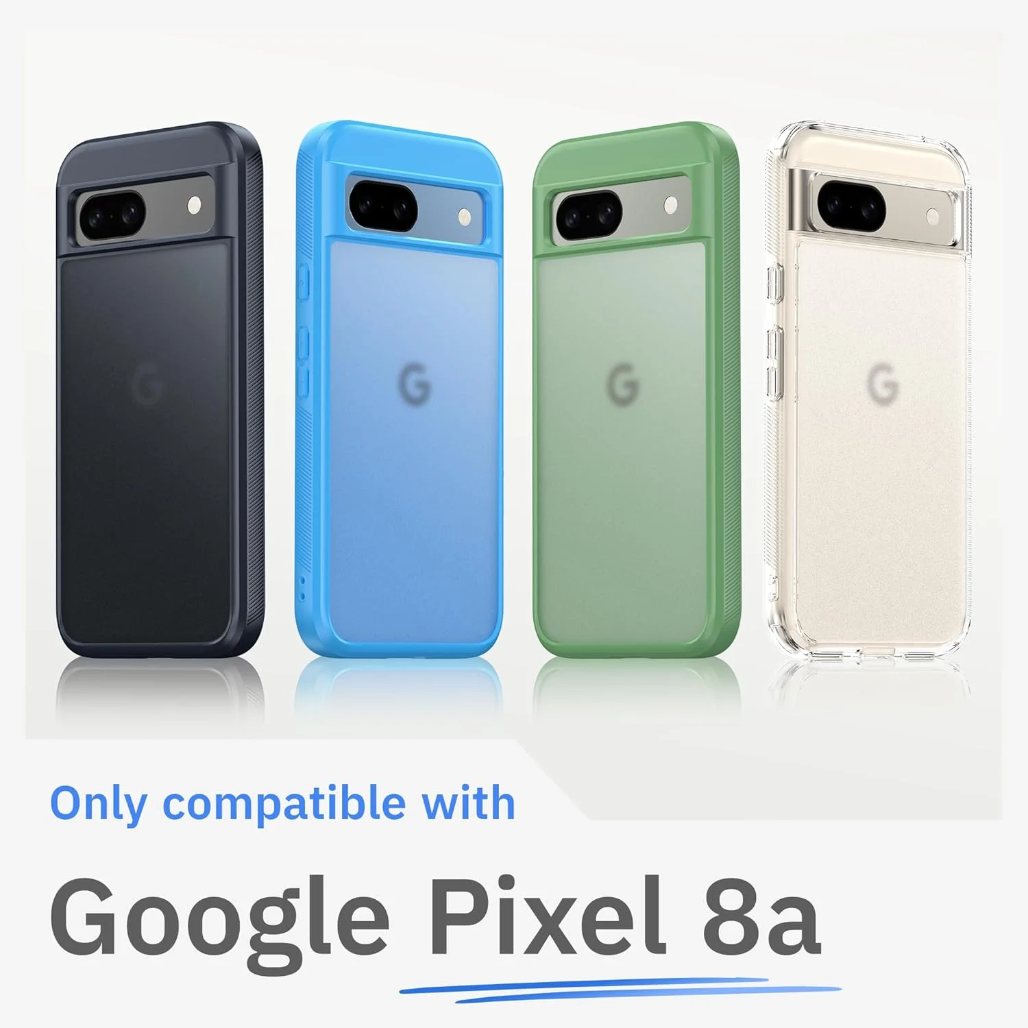 کاور محافظ گوشی گوگل پیکسل 8a مدل JIC AirGuard - دارای گوشه‌های AirCushion و بافت ضد لغزش - باریک و در عین حال مقاوم - مشکی مات (2024)