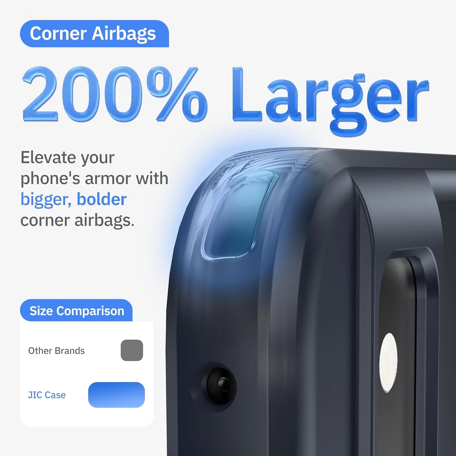 کاور محافظ گوشی گوگل پیکسل 8a مدل JIC AirGuard - دارای گوشه‌های AirCushion و بافت ضد لغزش - باریک و در عین حال مقاوم - مشکی مات (2024)