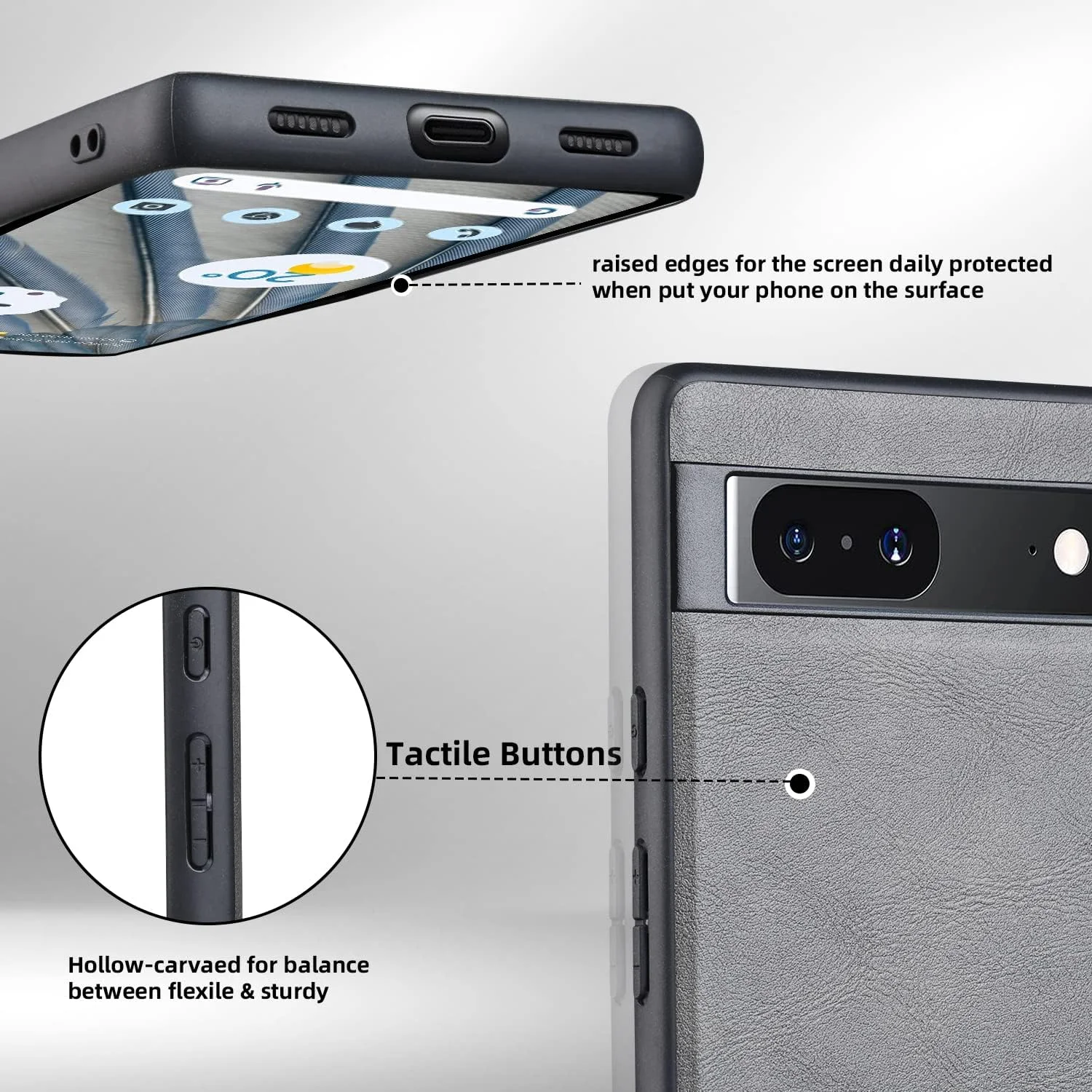 کاور محافظ گوشی گوگل پیکسل 7A مدل X-Level، فوق العاده نازک، چرم PU با کیفیت، بامپر TPU نرم و ضربه گیر، مناسب برای گوگل پیکسل 7A 2023، خاکستری کاور محافظ گوشی گوگل پیکسل 7A مدل X-Level، فوق العاده نازک، چرم PU با کیفیت، بامپر TPU نرم و ضربه گیر، مناسب برای گوگل پیکسل 7A 2023، خاکستری