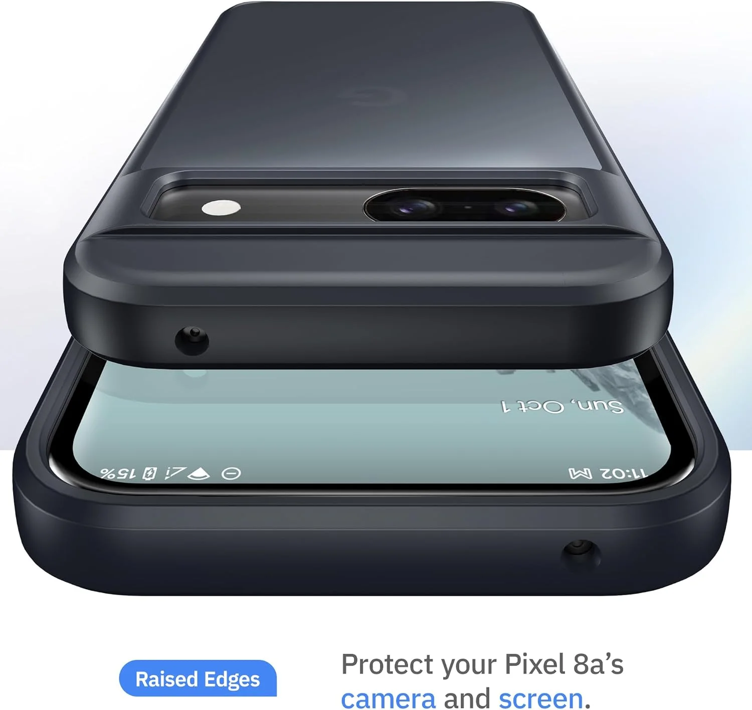 کاور محافظ گوشی گوگل پیکسل 8a مدل JIC AirGuard - دارای گوشه‌های AirCushion و بافت ضد لغزش - باریک و در عین حال مقاوم - مشکی مات (2024)