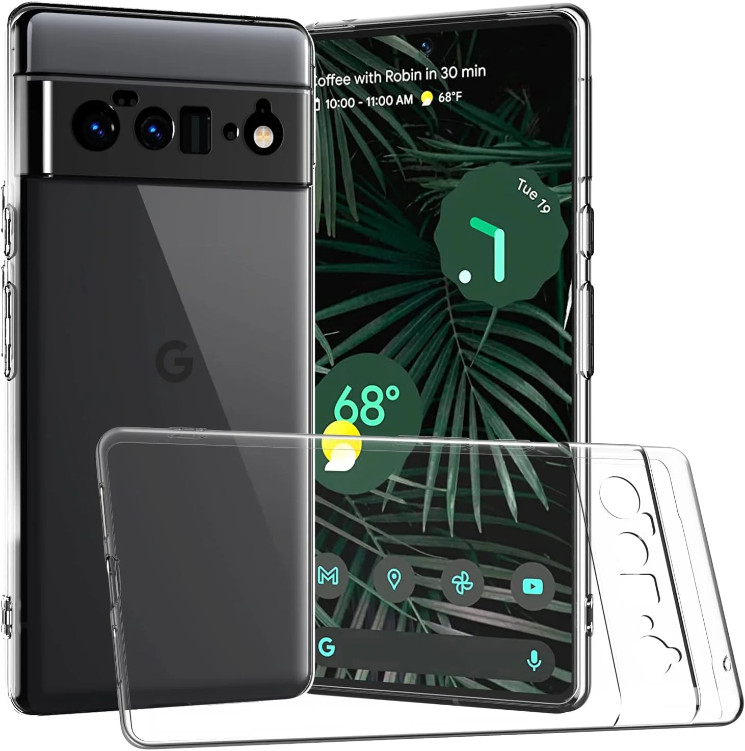 قاب محافظ شفاف و باریک گوشی گوگل پیکسل 6 پرو، ساخته شده از TPU انعطاف پذیر و ضد ضربه، سازگار با گوگل پیکسل 6 پرو، کریستالی