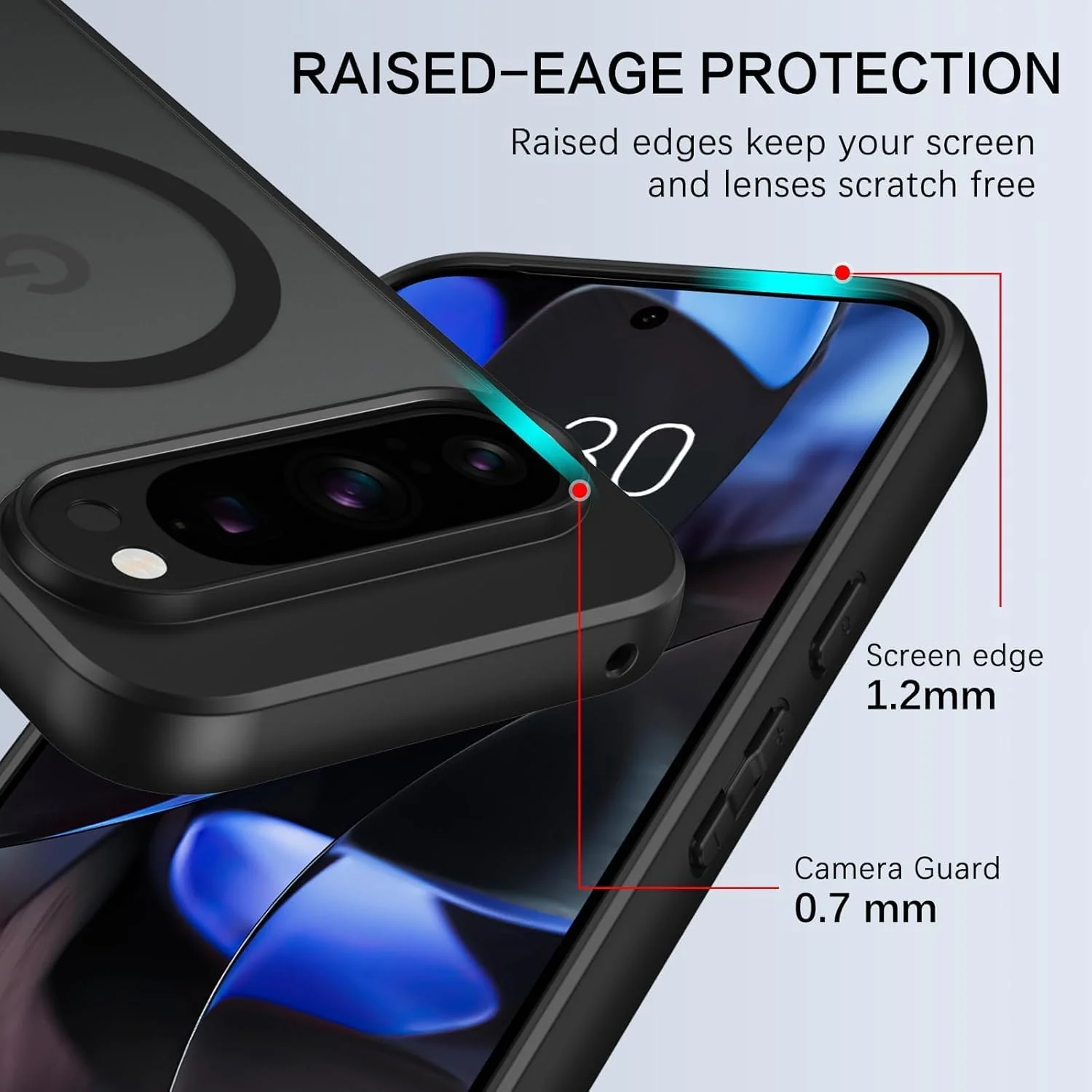 قاب مغناطیسی برای گوگل پیکسل 9/9 پرو، [سازگار با MagSafe] پوشش مات شفاف ضد اثر انگشت و ضد خش برای پیکسل 9/9 پرو، مشکی