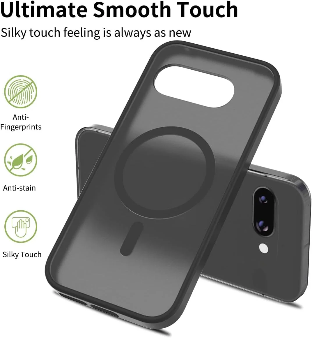 قاب گوشی مغناطیسی و مقاوم در برابر ضربه 2.0 سازگار با پوست برای گوگل پیکسل 9A (2025) با TPU مقاوم در برابر اثر انگشت و پوشش الکسا - طراحی فوق العاده نازک 2 در 1، تناسب دقیق، مقاوم در برابر خراش (مشکی) قاب گوشی مغناطیسی و مقاوم در برابر ضربه 2.0 سازگار با پوست برای گوگل پیکسل 9A (2025) با TPU مقاوم در برابر اثر انگشت و پوشش الکسا - طراحی فوق العاده نازک 2 در 1، تناسب دقیق، مقاوم در برابر خراش (مشکی)