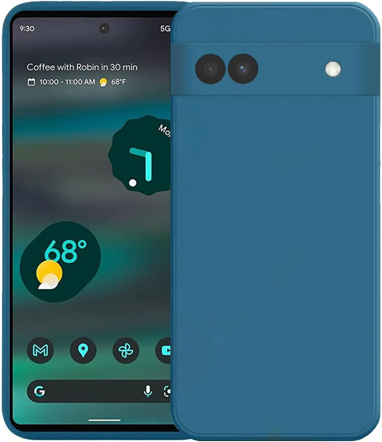 کاور محافظ گوشی باریک برای گوگل پیکسل 6A، کاور سیلیکونی با محافظت از دوربین، داخلی نرم و انعطاف پذیر (آبی، برای پیکسل 6A)