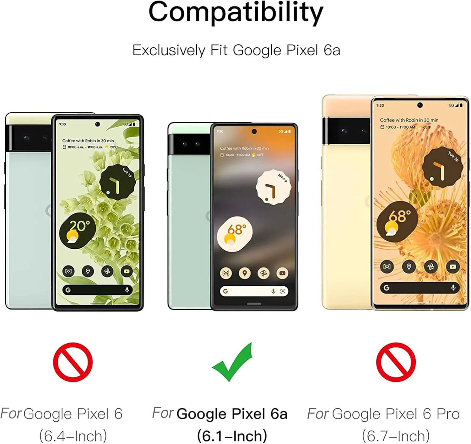 کاور محافظ گوشی باریک برای گوگل پیکسل 6A، کاور سیلیکونی با محافظت از دوربین، داخلی نرم و انعطاف پذیر (آبی، برای پیکسل 6A)