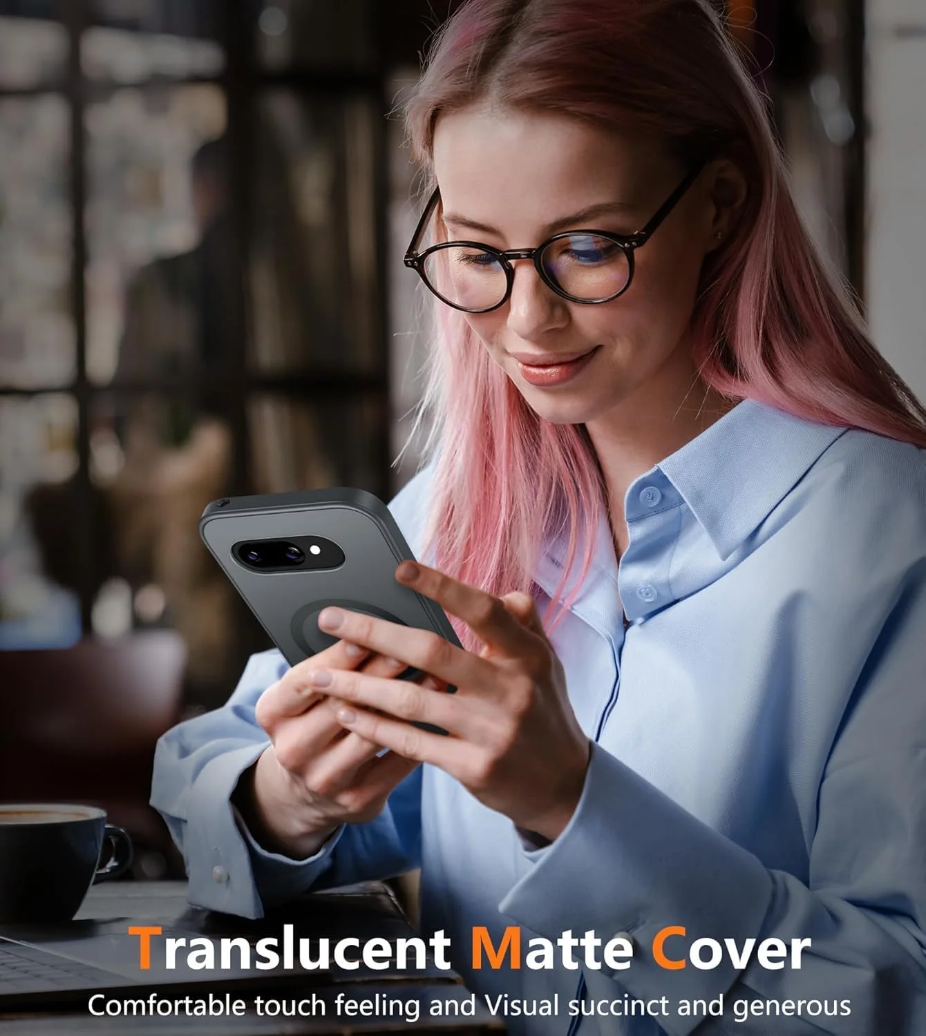 قاب گوشی گوگل پیکسل 9a: کاور مغناطیسی نیمه شفاف مات ضد ضربه و باریک - قاب محافظ ضد اثر انگشت با پشت سخت (6.3 اینچ / مشکی)