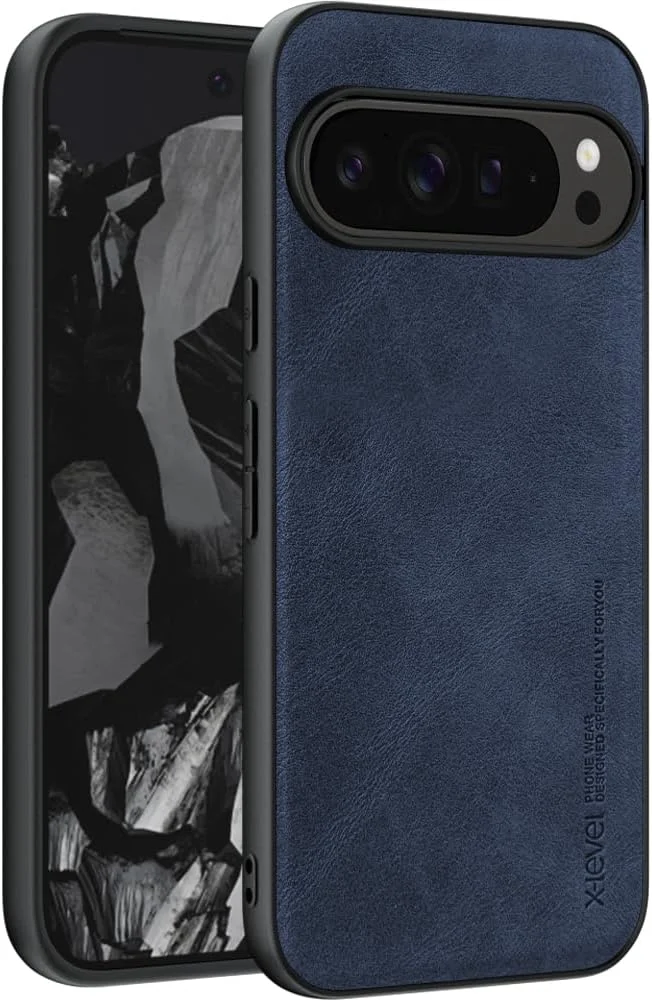 کاور چرمی باریک و محافظ گوشی گوگل پیکسل 9 پرو ایکس ال، ضد ضربه و لغزش (آبی) کاور چرمی باریک و محافظ گوشی گوگل پیکسل 9 پرو ایکس ال، ضد ضربه و لغزش (آبی)