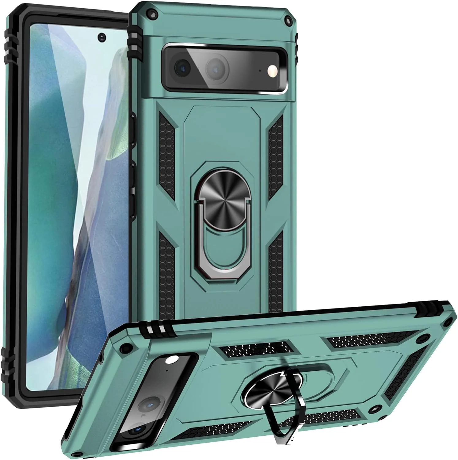 قاب محافظ گوشی گوگل پیکسل 7، با حلقه نگهدارنده، سیلیکونی ضد ضربه، زره سخت و مقاوم، سبز قاب محافظ گوشی گوگل پیکسل 7، با حلقه نگهدارنده، سیلیکونی ضد ضربه، زره سخت و مقاوم، سبز