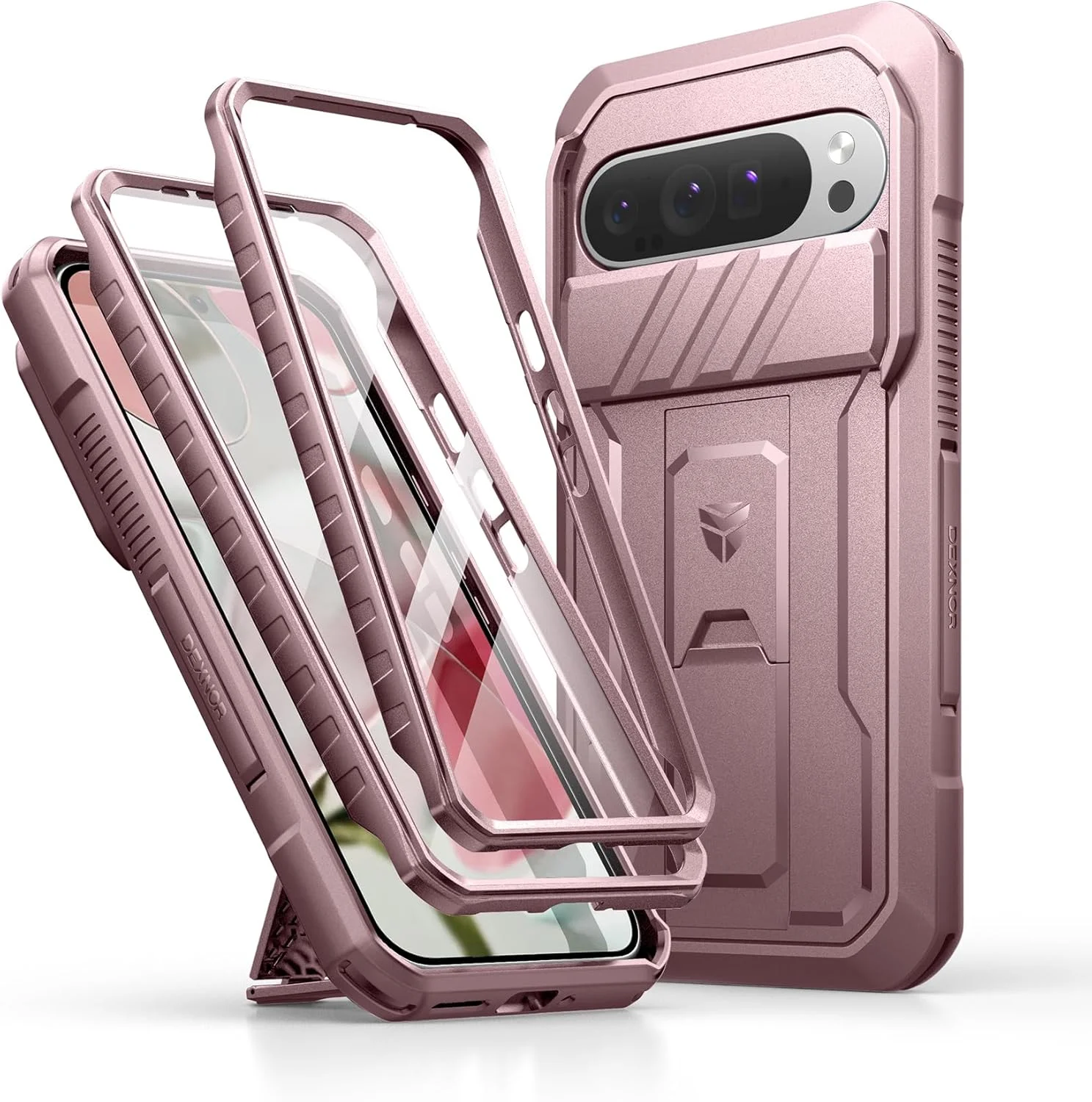 کاور محافظ گوشی گوگل پیکسل 9 پرو ایکس ال Dexnor با پوشش کشویی دوربین، محافظ صفحه نمایش داخلی و پایه نگهدارنده مقاوم، کاور محافظ کامل بدنه و بامپر مقاوم برای پیکسل 9 پرو ایکس ال، صورتی گل صد تومانی (20024) کاور محافظ گوشی گوگل پیکسل 9 پرو ایکس ال Dexnor با پوشش کشویی دوربین، محافظ صفحه نمایش داخلی و پایه نگهدارنده مقاوم، کاور محافظ کامل بدنه و بامپر مقاوم برای پیکسل 9 پرو ایکس ال، صورتی گل صد تومانی (20024)