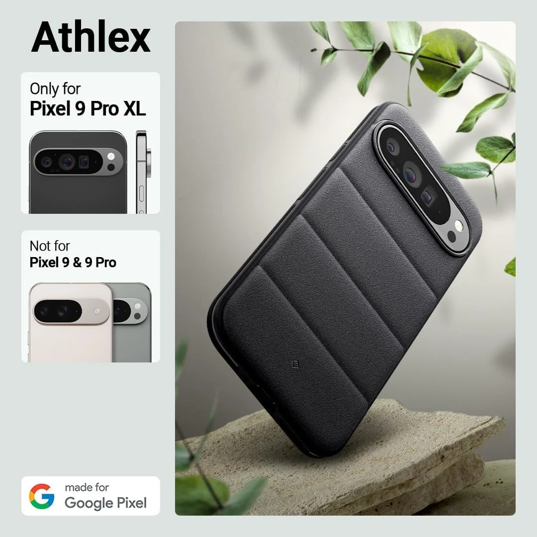 کاور محافظ Caseology Athlex طراحی شده برای گوشی گوگل پیکسل 9 پرو XL (سال 2024) [مقاوم در سطح نظامی] - مشکی اکتیو