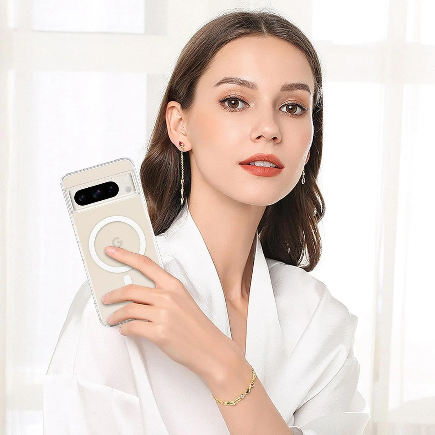 قاب محافظ گوشی گوگل پیکسل 8 پرو با MagSafe، باریک، شفاف و ضد ضربه با سپر TPU نرم، پوشش محافظ شارژ برای پیکسل 8 پرو 6.7 اینچی (2023)، شفاف قاب محافظ گوشی گوگل پیکسل 8 پرو با MagSafe، باریک، شفاف و ضد ضربه با سپر TPU نرم، پوشش محافظ شارژ برای پیکسل 8 پرو 6.7 اینچی (2023)، شفاف