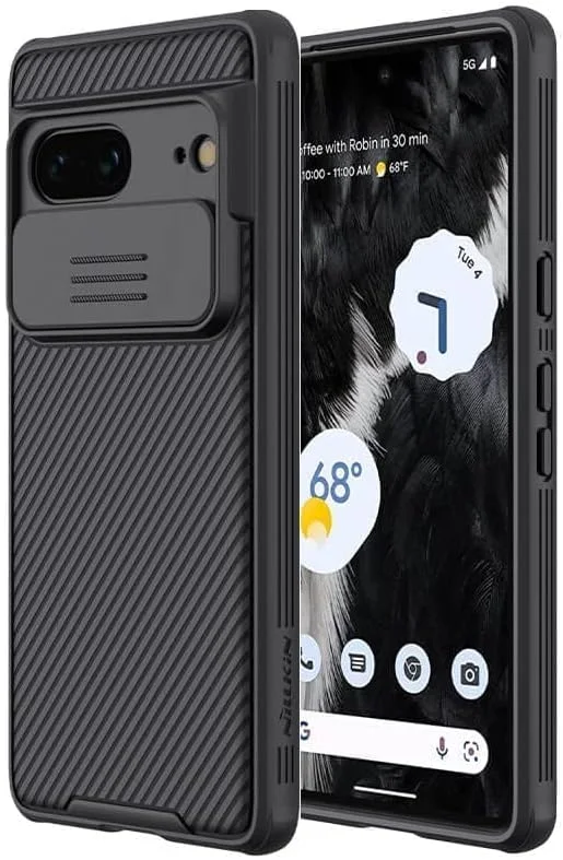 کاور محافظ دوربین دار CamShield نیلکین مناسب برای گوشی گوگل پیکسل 7، کاور محافظ PC سخت و نازک ضد خش مشکی کاور محافظ دوربین دار CamShield نیلکین مناسب برای گوشی گوگل پیکسل 7، کاور محافظ PC سخت و نازک ضد خش مشکی