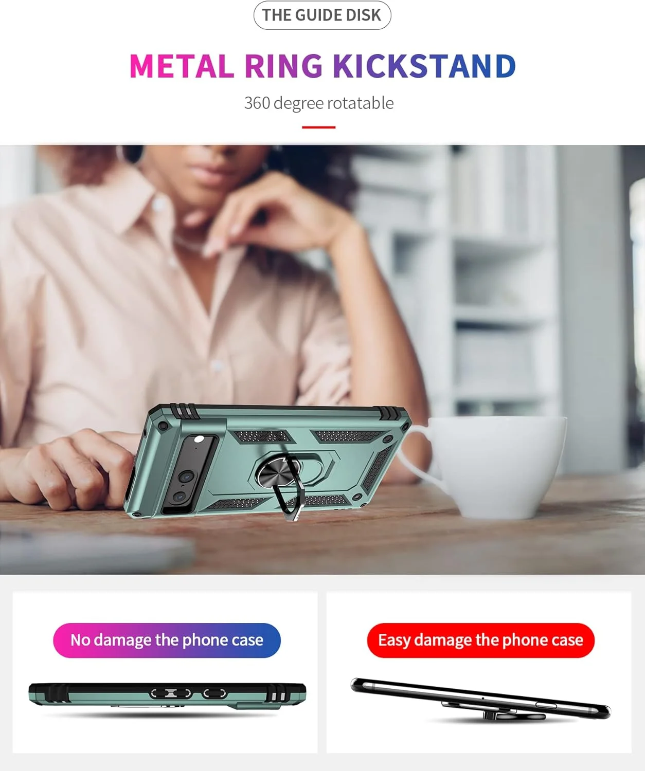 قاب محافظ گوشی گوگل پیکسل 7، با حلقه نگهدارنده، سیلیکونی ضد ضربه، زره سخت و مقاوم، سبز قاب محافظ گوشی گوگل پیکسل 7، با حلقه نگهدارنده، سیلیکونی ضد ضربه، زره سخت و مقاوم، سبز