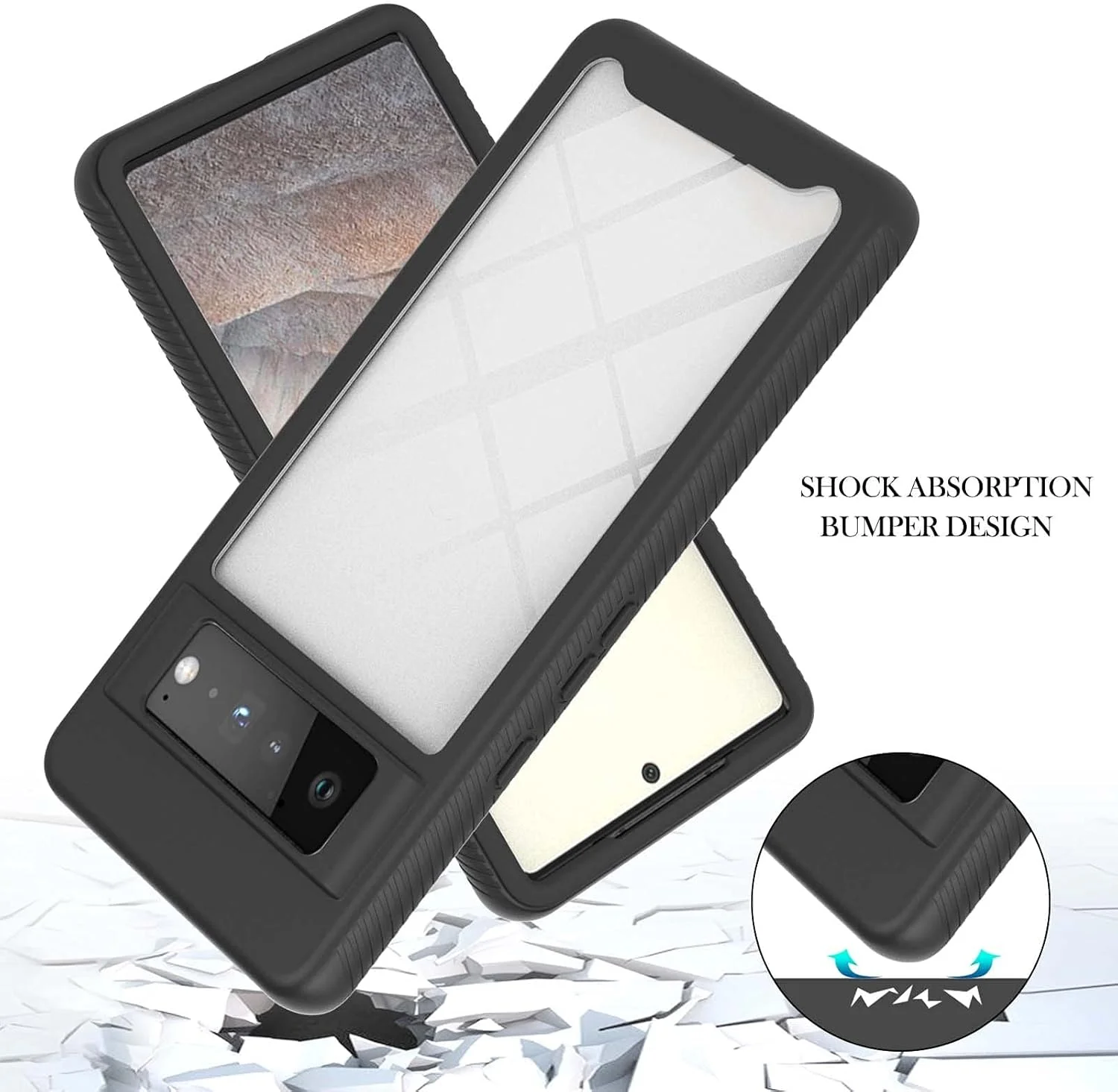 کاور محافظ گوشی گوگل پیکسل 7 پرو، کاور محافظ شفاف PC+TPU ضد ضربه، سازگار با شارژ بیسیم، محافظت دو لایه کاور محافظ گوشی گوگل پیکسل 7 پرو، کاور محافظ شفاف PC+TPU ضد ضربه، سازگار با شارژ بیسیم، محافظت دو لایه