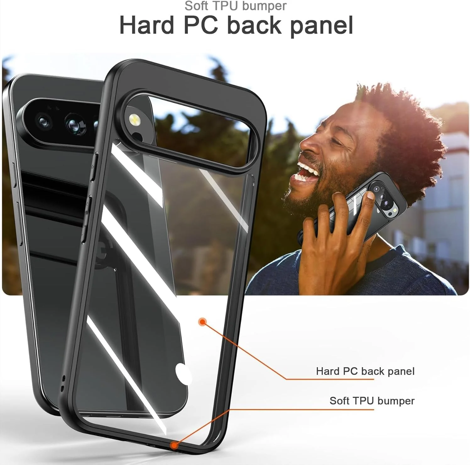 کیف محافظ گوشی موبایل میفمنی مناسب برای گوگل پیکسل 10 پرو ایکس ال، بامپر TPU + پوشش پشتی سخت PC، محافظت ضد ضربه، ضد زرد شدن، باریک و خوش فرم (مشکی شفاف) کیف محافظ گوشی موبایل میفمنی مناسب برای گوگل پیکسل 10 پرو ایکس ال، بامپر TPU + پوشش پشتی سخت PC، محافظت ضد ضربه، ضد زرد شدن، باریک و خوش فرم (مشکی شفاف)