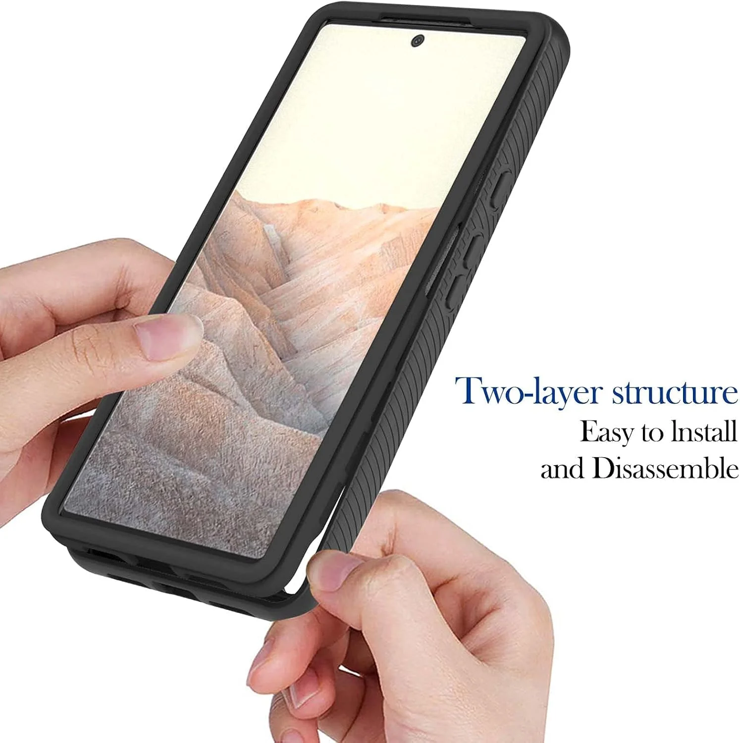 کاور محافظ گوشی گوگل پیکسل 7 پرو، کاور محافظ شفاف PC+TPU ضد ضربه، سازگار با شارژ بیسیم، محافظت دو لایه کاور محافظ گوشی گوگل پیکسل 7 پرو، کاور محافظ شفاف PC+TPU ضد ضربه، سازگار با شارژ بیسیم، محافظت دو لایه