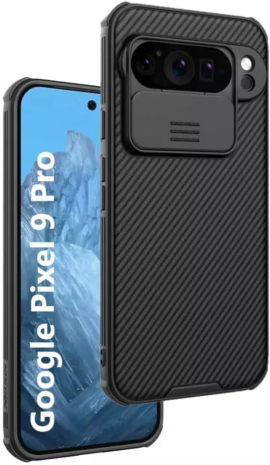 کاور محافظ نیلکین CamShield مناسب برای گوشی گوگل پیکسل 9 پرو، کاور محافظ لنز دوربین، PC سخت، فوق العاده نازک، ضد خش، مشکی