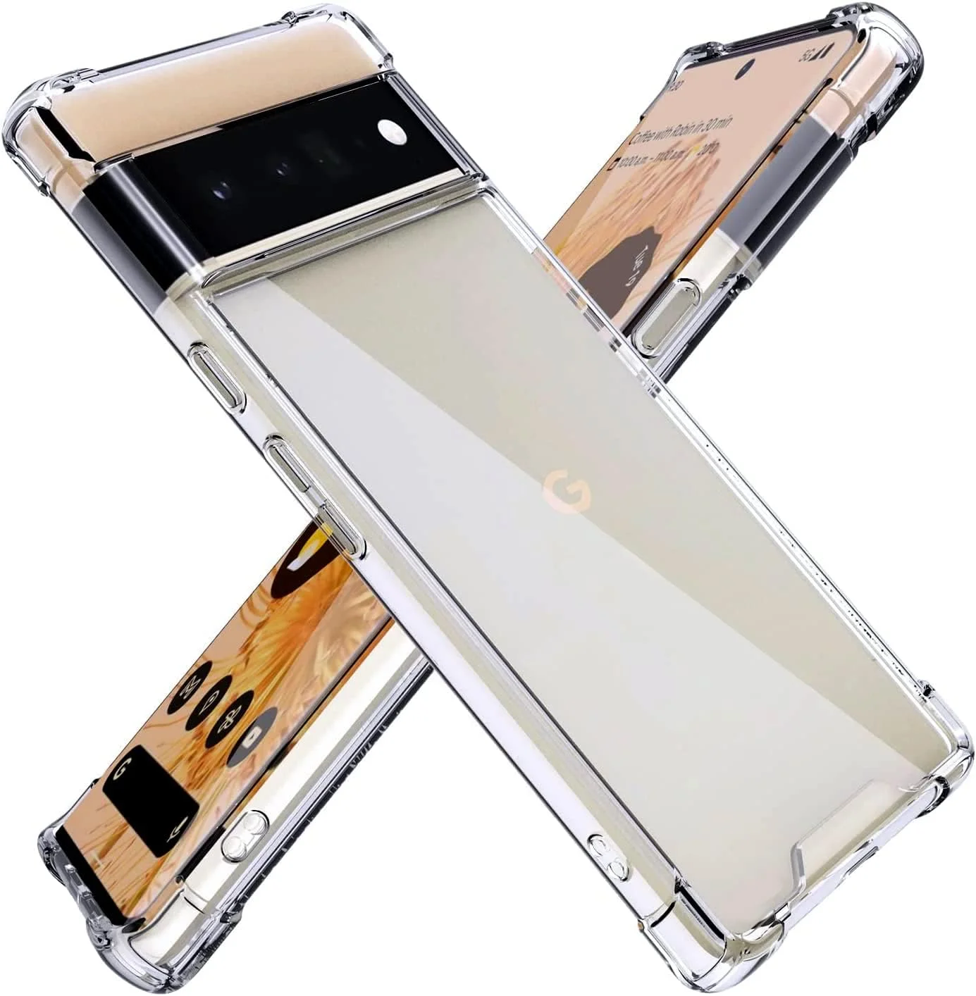 کیف محافظ گوشی گوگل پیکسل 6 پرو برند کیومی، کاور محافظ ضد ضربه با گوشه های دارای ایربگ، طراحی ترکیبی، پشت سخت PC با فریم TPU انعطاف پذیر، شفاف