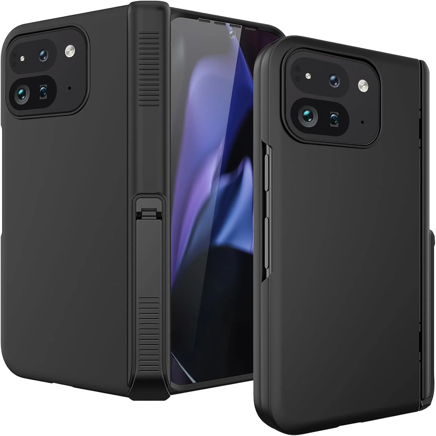 قاب باریک TERRIFI برای گوگل پیکسل 9 پرو فولد، پایه نامرئی و محافظت در برابر افتادن، پوشش کامل ضد خش و نازک ضد ضربه برای گوگل پیکسل فولد 2، مشکی مات