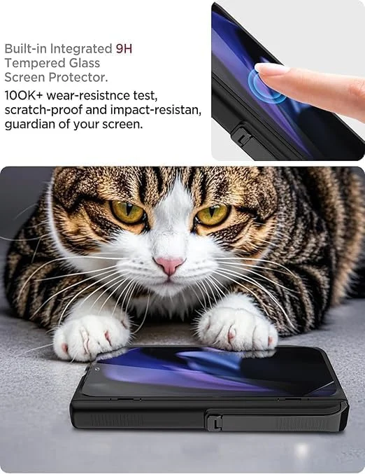 قاب گوشی ELEPIK برای گوگل پیکسل 9 پرو فولد با پایه نگهدارنده، محافظ صفحه نمایش داخلی، محافظ لولا، محافظت در برابر سقوط، ضد لغزش، سازگار با شارژ بی سیم، مشکی.