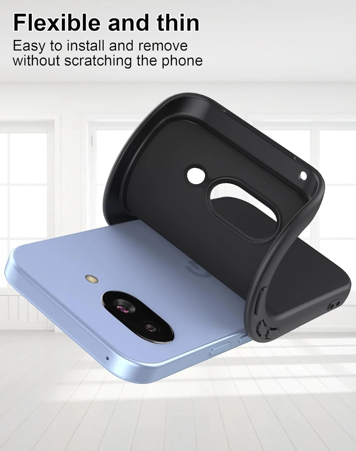 کاور محافظ ژله ای مشکی مات Zubitech مناسب برای Google Pixel 9a، سبک و مقاوم در برابر اثر انگشت