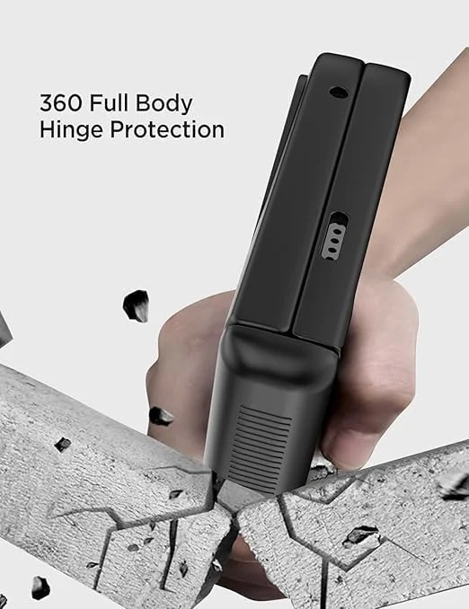 قاب گوشی ELEPIK برای گوگل پیکسل 9 پرو فولد با پایه نگهدارنده، محافظ صفحه نمایش داخلی، محافظ لولا، محافظت در برابر سقوط، ضد لغزش، سازگار با شارژ بی سیم، مشکی.