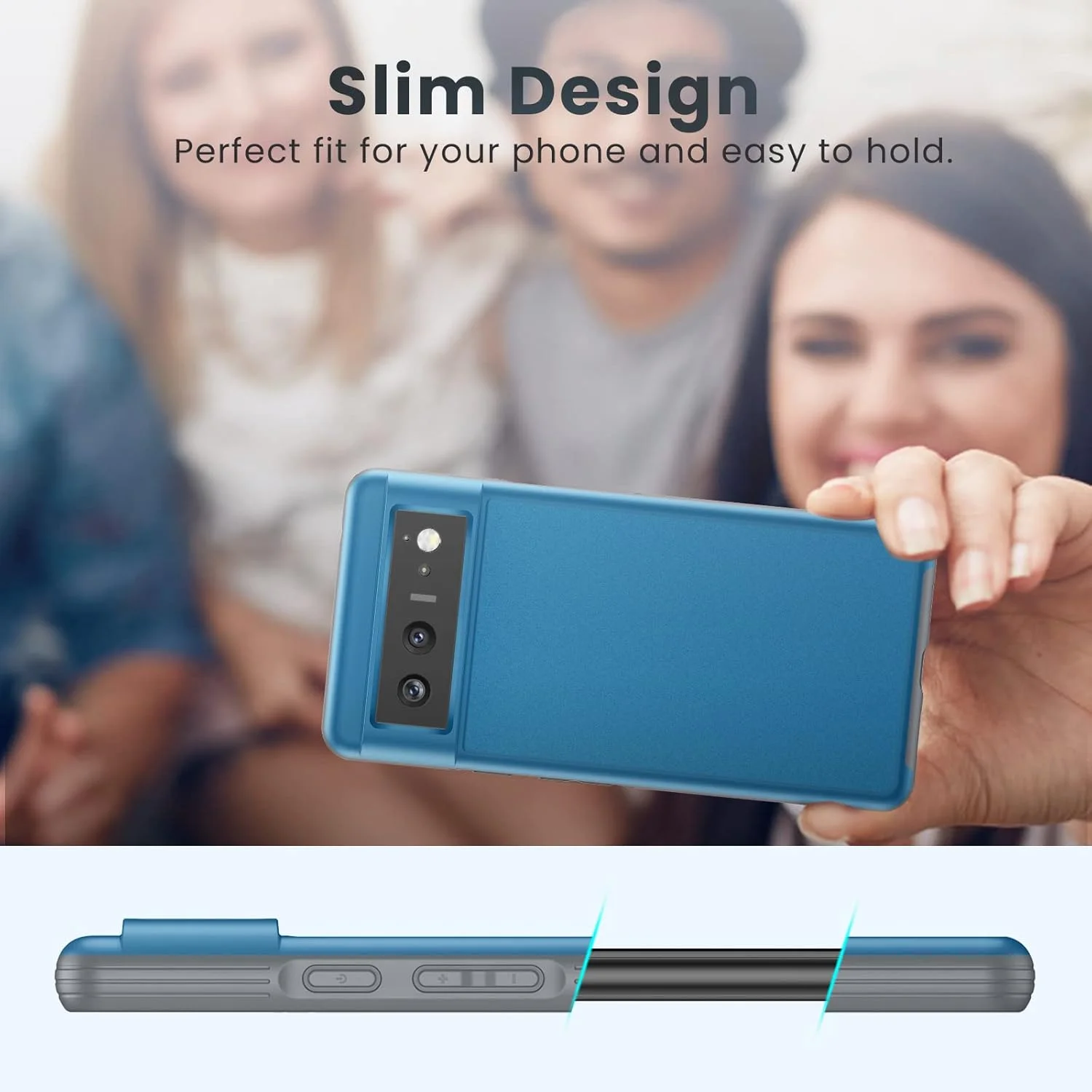 کاور محافظ گوشی گوگل پیکسل 6 مدل Ruky، با محافظ صفحه نمایش، پشت PC سخت مات و فریم نرم، مقاوم در برابر خط و خش، ضد ضربه، مناسب برای گوگل پیکسل 6 5G، آبی کاور محافظ گوشی گوگل پیکسل 6 مدل Ruky، با محافظ صفحه نمایش، پشت PC سخت مات و فریم نرم، مقاوم در برابر خط و خش، ضد ضربه، مناسب برای گوگل پیکسل 6 5G، آبی