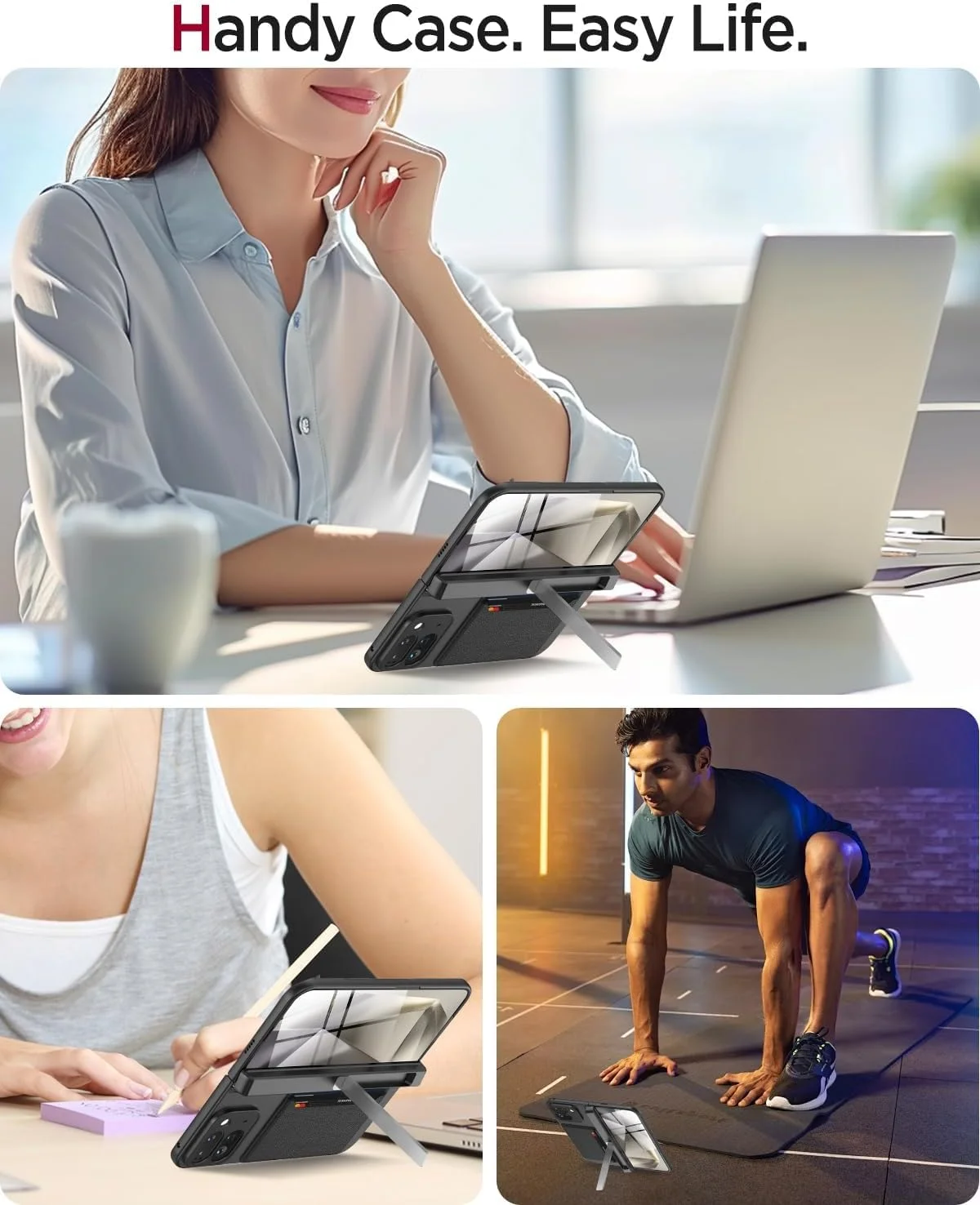 کیف محافظ گوشی تاشو TERRIFI مدل Miimall Google Pixel 9 Pro Fold به همراه جا کارتی، استند و محافظ لولای مغناطیسی، ضد خش و پوشش کامل برای پیکسل فولد 2 (مشکی)