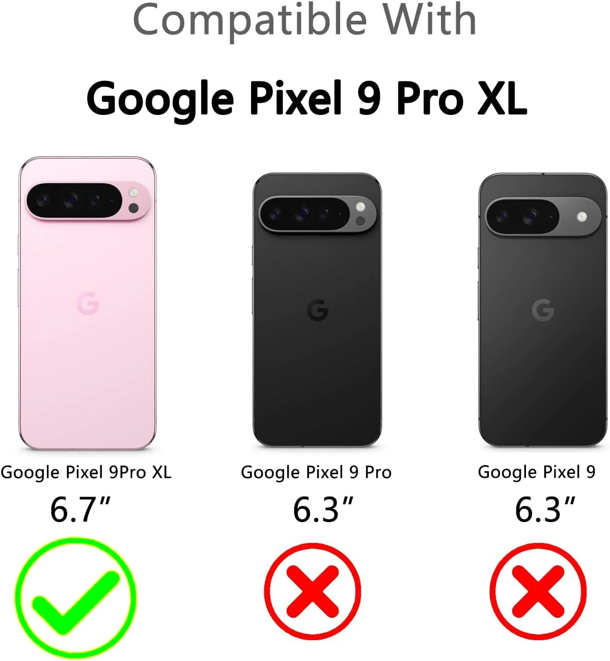 قاب محافظ گوشی بستمی مناسب برای گوگل پیکسل 9 پرو XL، محافظ دوربین فوق‌العاده سبک و باریک از جنس PC سخت برای قاب گوگل پیکسل 9 پرو XL (خاکستری سنگریزه ای)