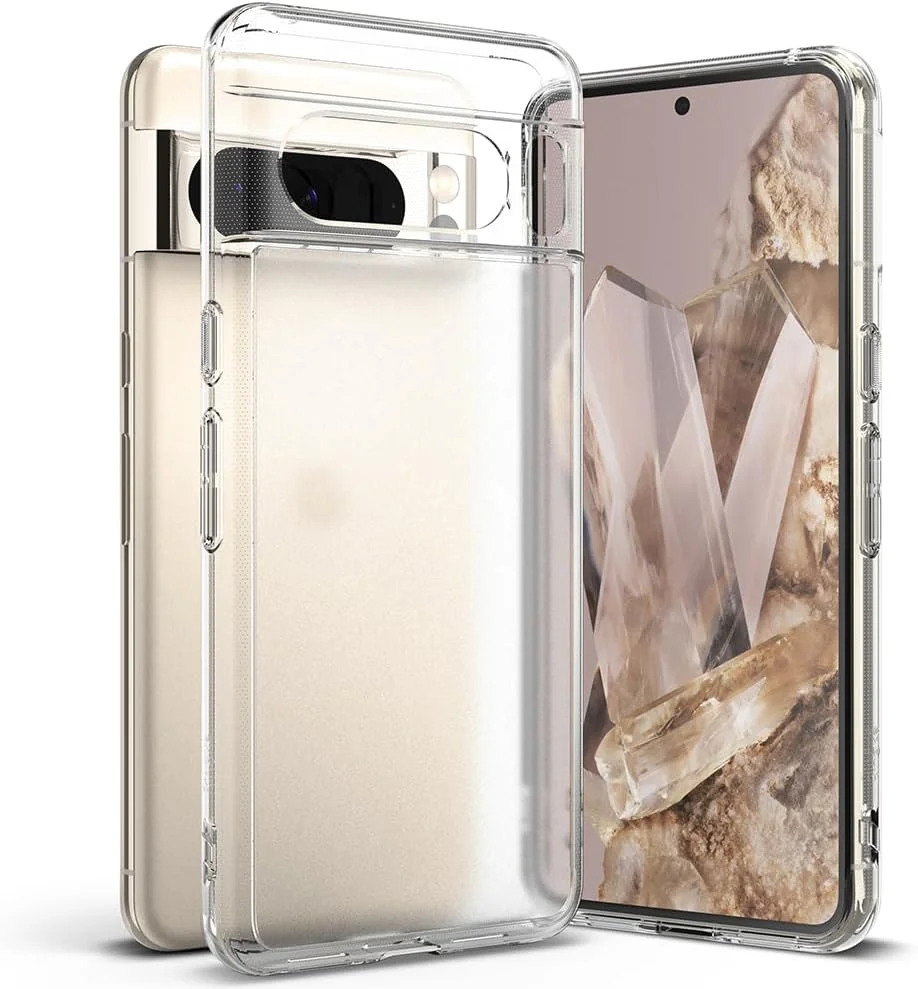 کاور محافظ گوشی رینکه فیوژن سازگار با گوگل پیکسل 8 پرو، ضد خش، پشت شفاف سخت، ضربه گیر TPU، محافظت در برابر سقوط، مناسب برای پیکسل 8 پرو (2023) - مات شفاف