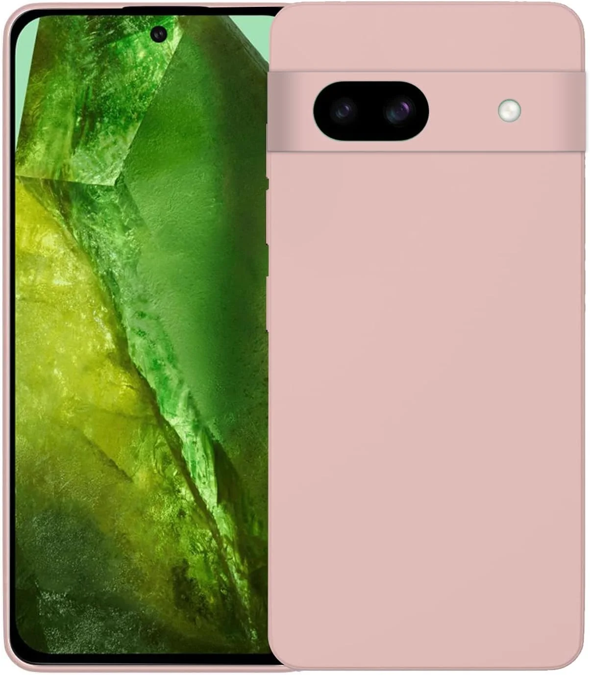 کاور محافظ گوشی باریک برای گوگل پیکسل 8A، کاور سیلیکونی با محافظت از دوربین، داخلی نرم و انعطاف پذیر (صورتی، برای پیکسل 8A)